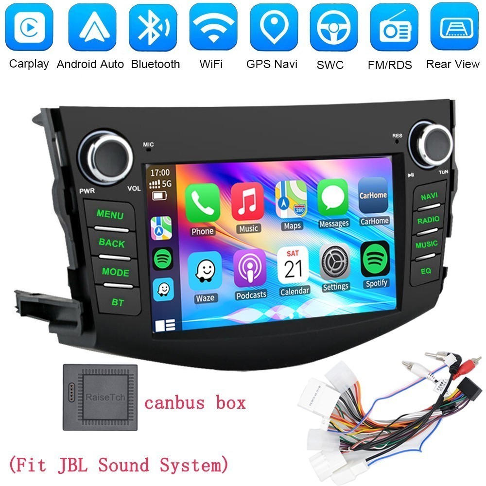 For Toyota RAV4 2006-2012 7″ Android 15 Apple Carplay Car Stereo Radio GPS W/JBL