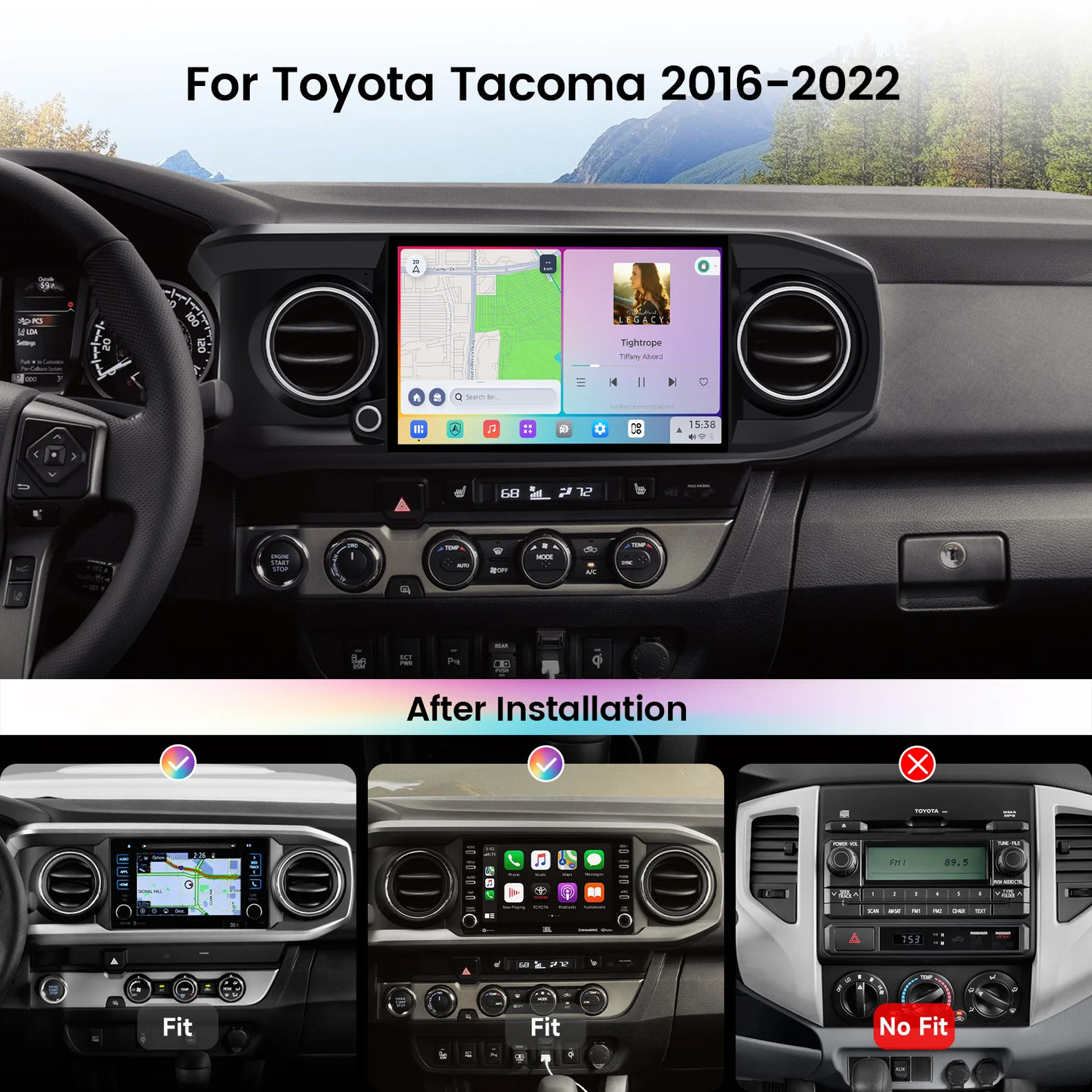 Dasaita CarRadio 11.6″ For Toyota Tacoma 2016-2023 CarPlay GPS Vivid13 8G+256G