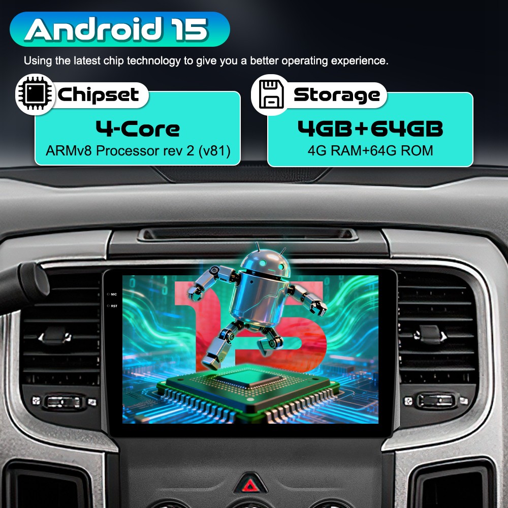 4+64G CarPlay For Dodge RAM 1500 2500 3500 2013-2018 Car Stereo Radio Android 15