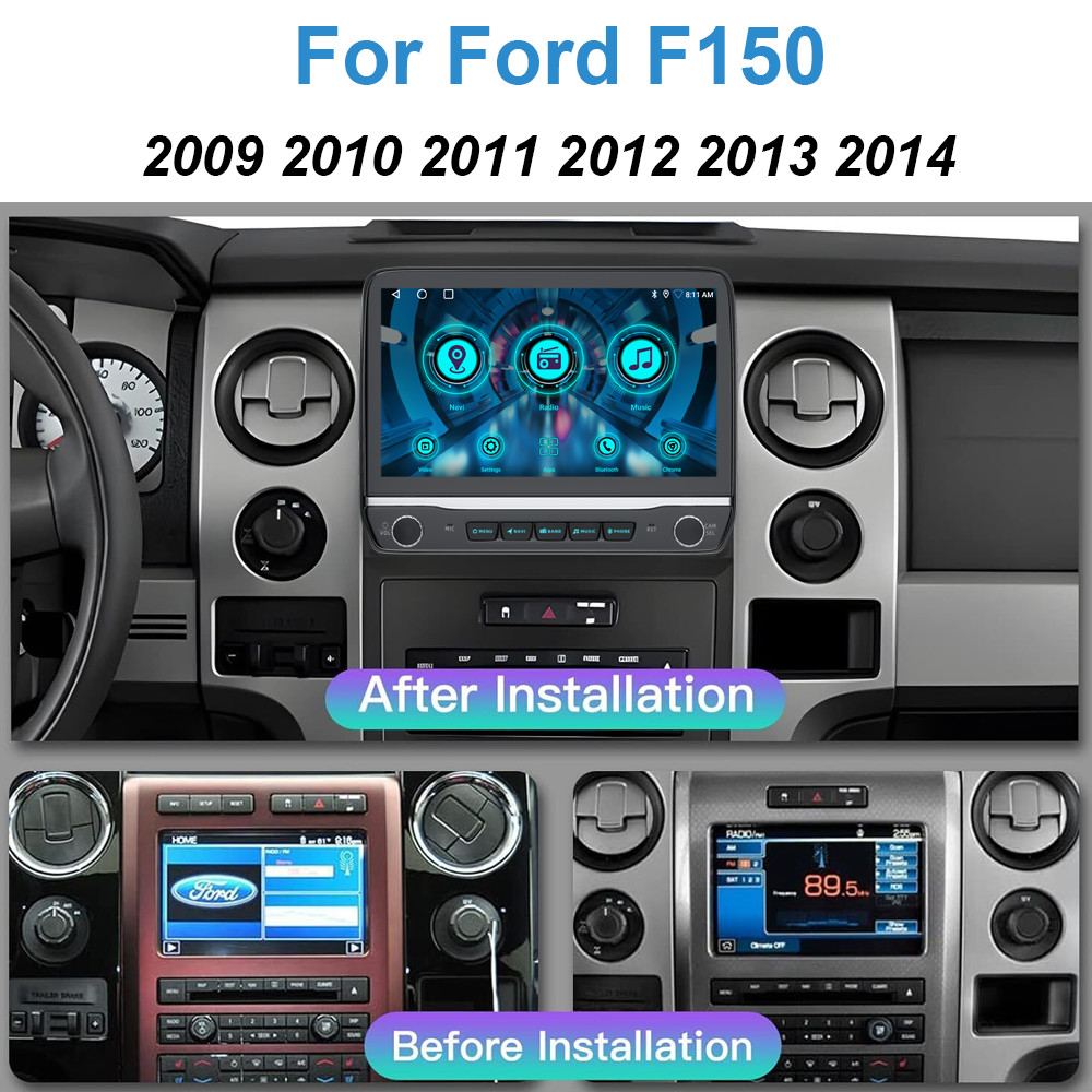 For Ford F150 2009-2014 fit for Carplay Android 13 Car Stereo Radio WiFi GPS Nav