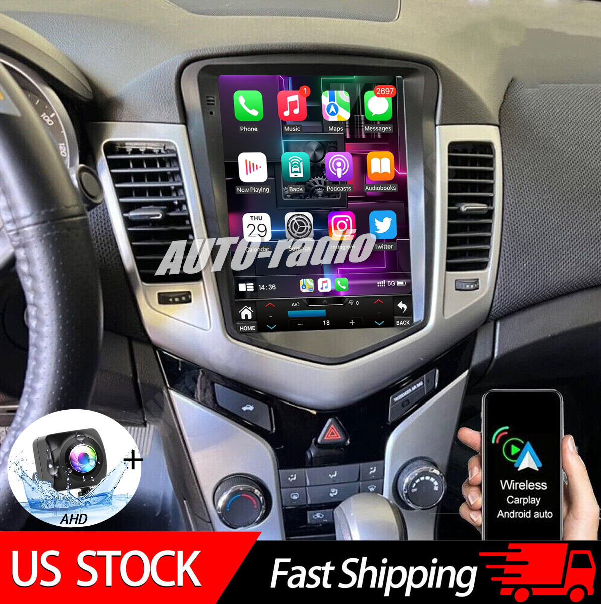 For 2009-2015 CarPlay Android 13 Car Radio Stereo DSP RDS