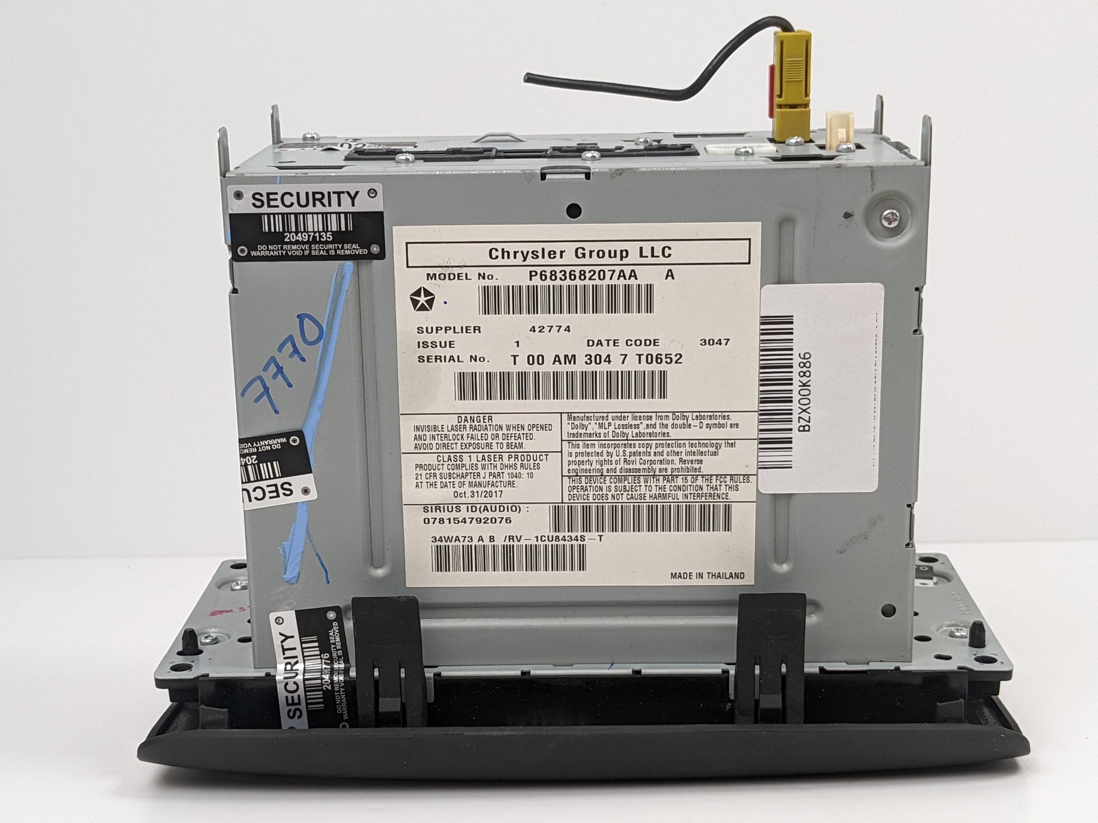 2011-2020 Chrysler Town & Country Dodge Grand Caravan Radio Audio Receiver OEM