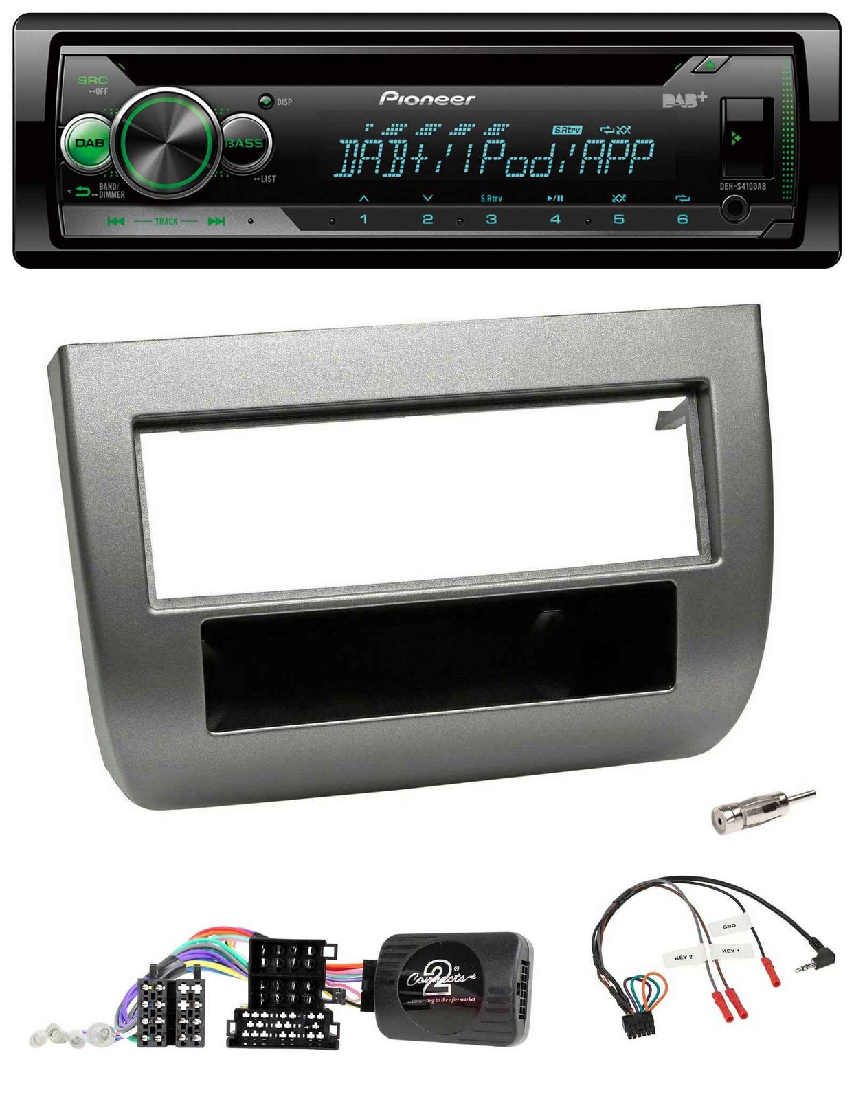 Pioneer USB MP3 DAB Steering Wheel CD Car Stereo for Lancia Y 843 2005-2011 Charcoal