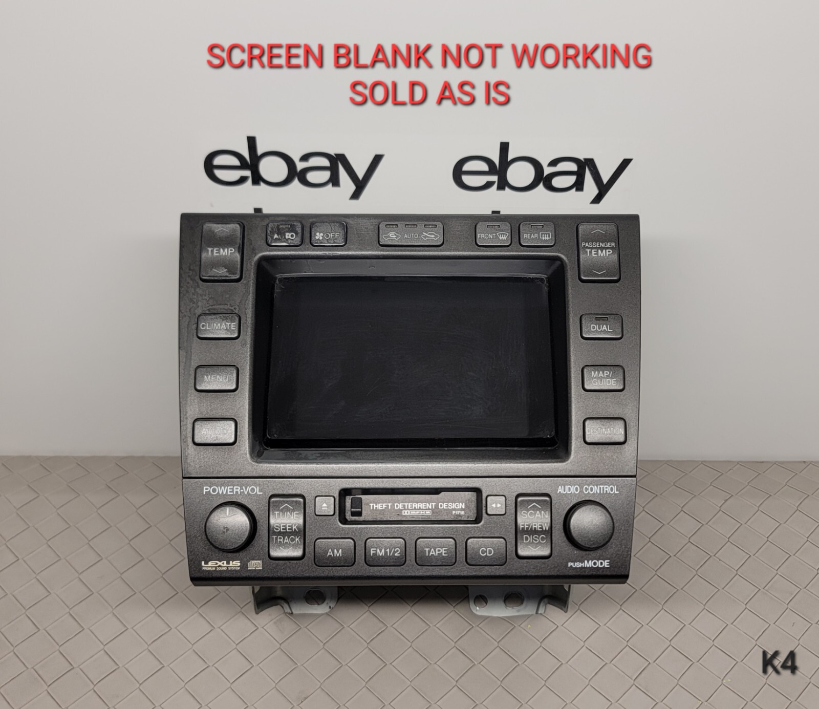 SCREEN NOT WORKING AS IS* 98-01 Lexus gs300 gs400 GPS Radio Cassette CD Climate