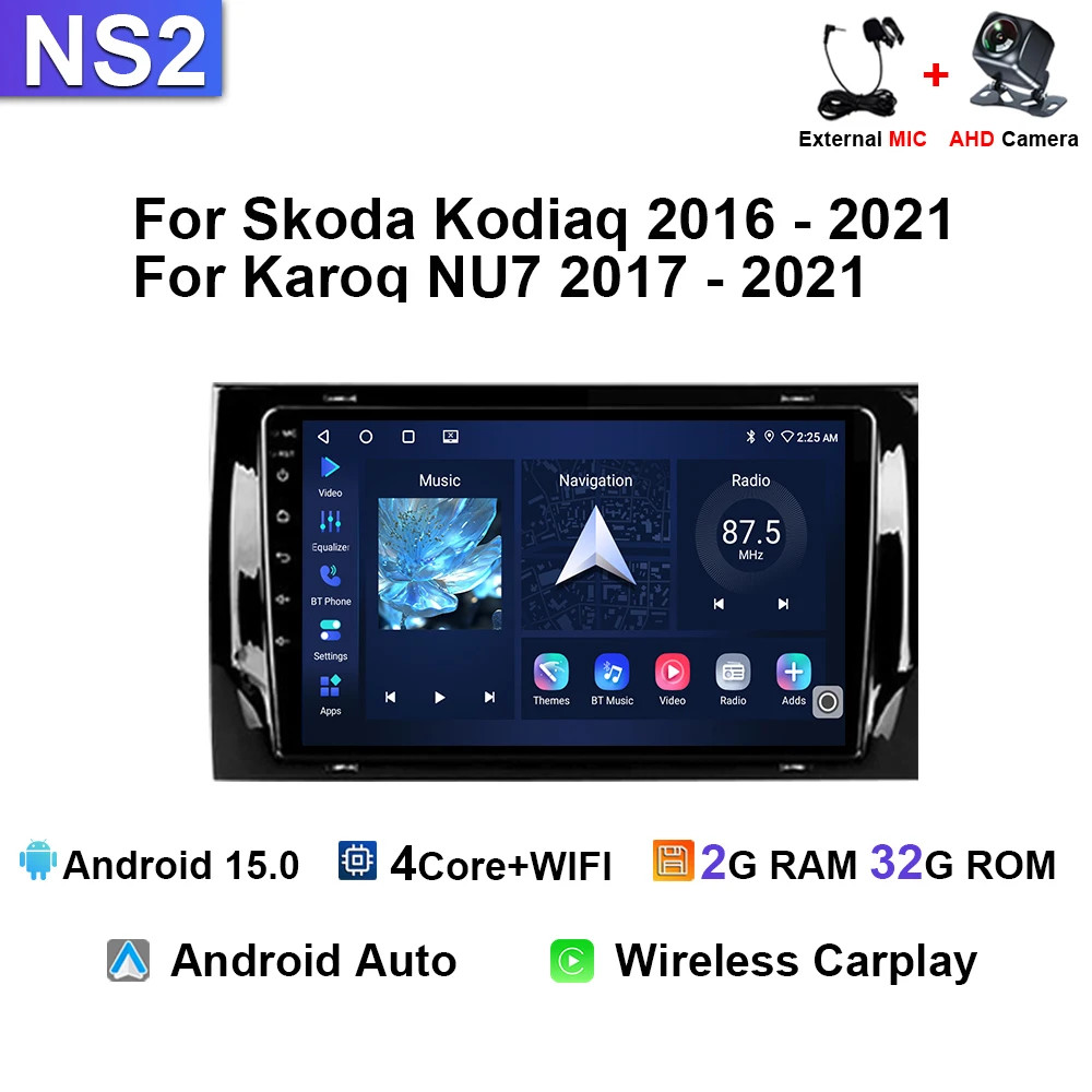 For Skoda Kodiaq 2016-2021 Multimedia Carplay Navi GPS Android Car Radio Stereo
