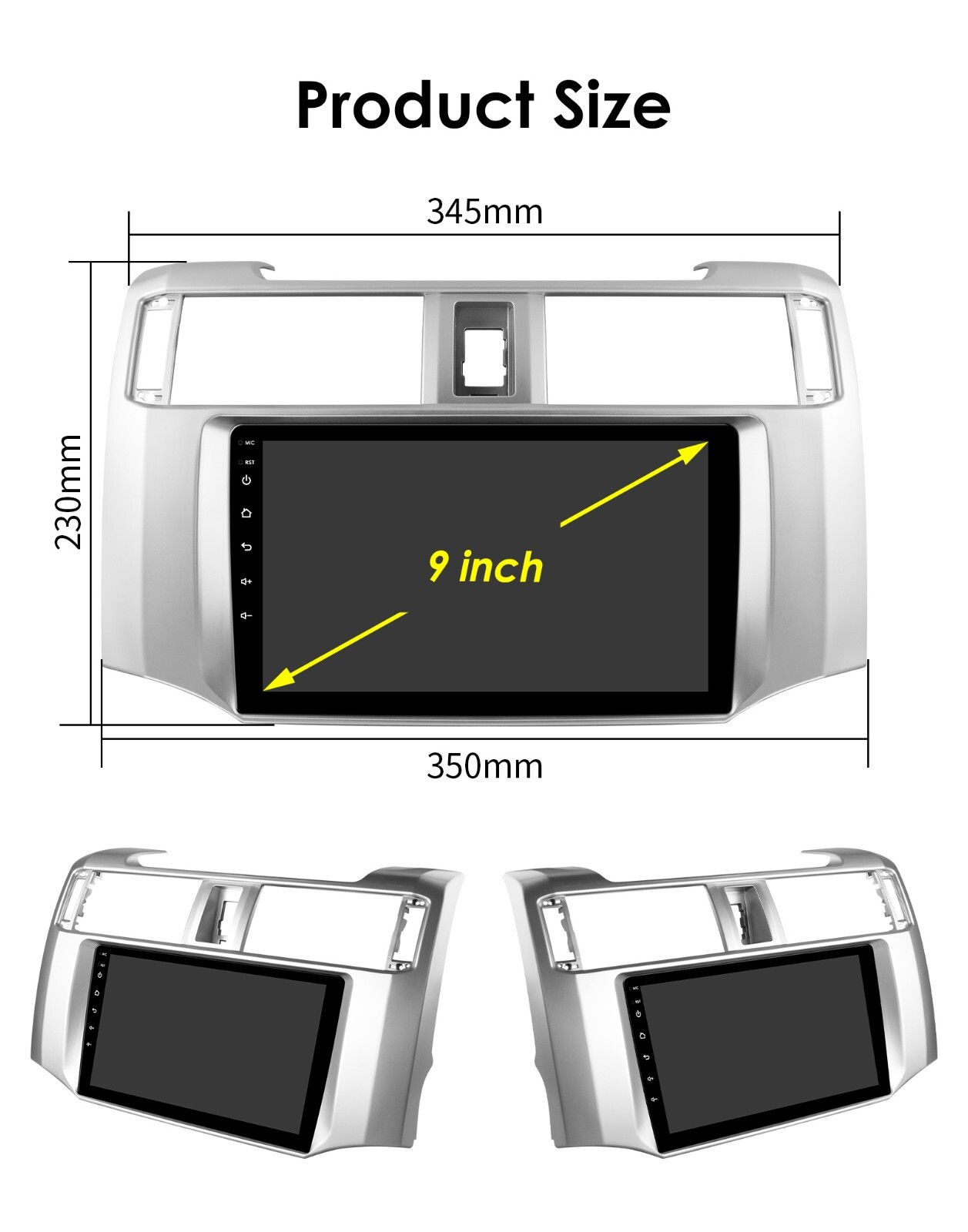 For Toyota 4Runner 2009-2019 9″Android12 Car Stereo Radio GPS Head Unit CarPlay