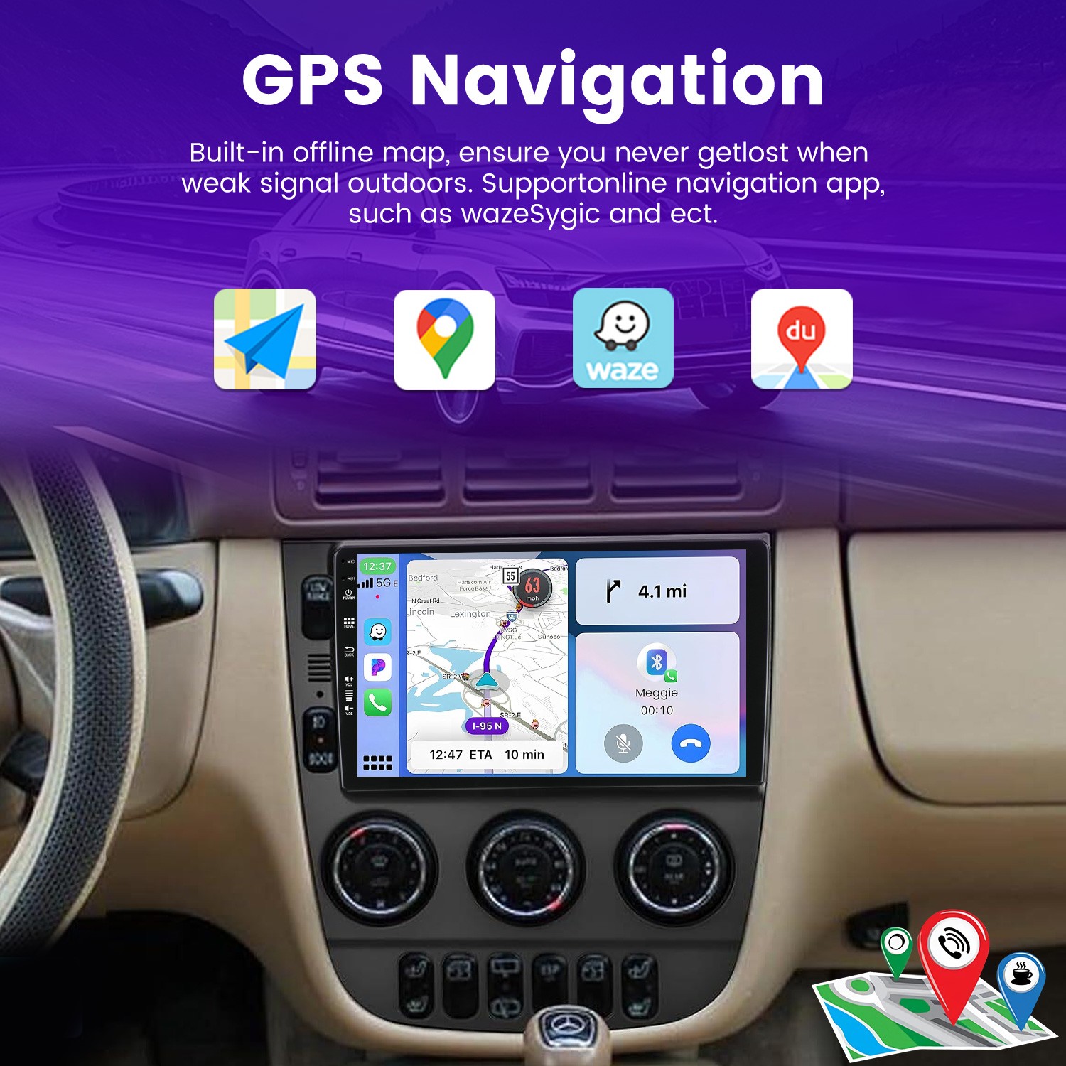 Car Stereo Android16 CarPlay For Mercedes Benz W163 ML320 AMG ML500 350 GPS Navi