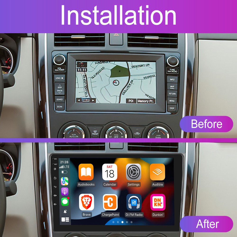 Apple Player For Mazda CX-9 2007-2015 Carplay Android 15 GPS BT Car Radio Stereo