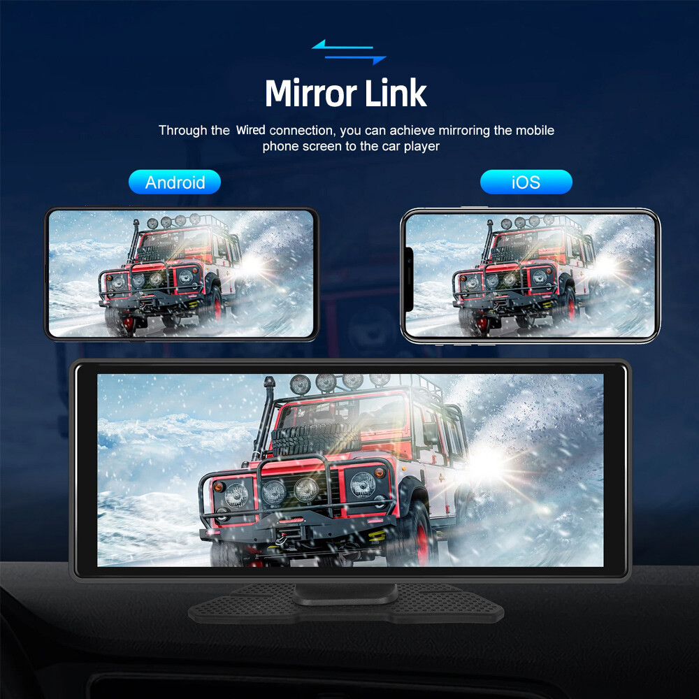 10.26″ Portable Touch Screen Bluetooth Car Stereo Wireless IOS CarPlay/Android
