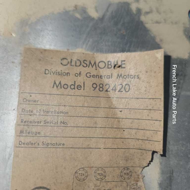 PARTS DONOR Radio 982420 Fits 1948 OLDSMOBILE 1246459