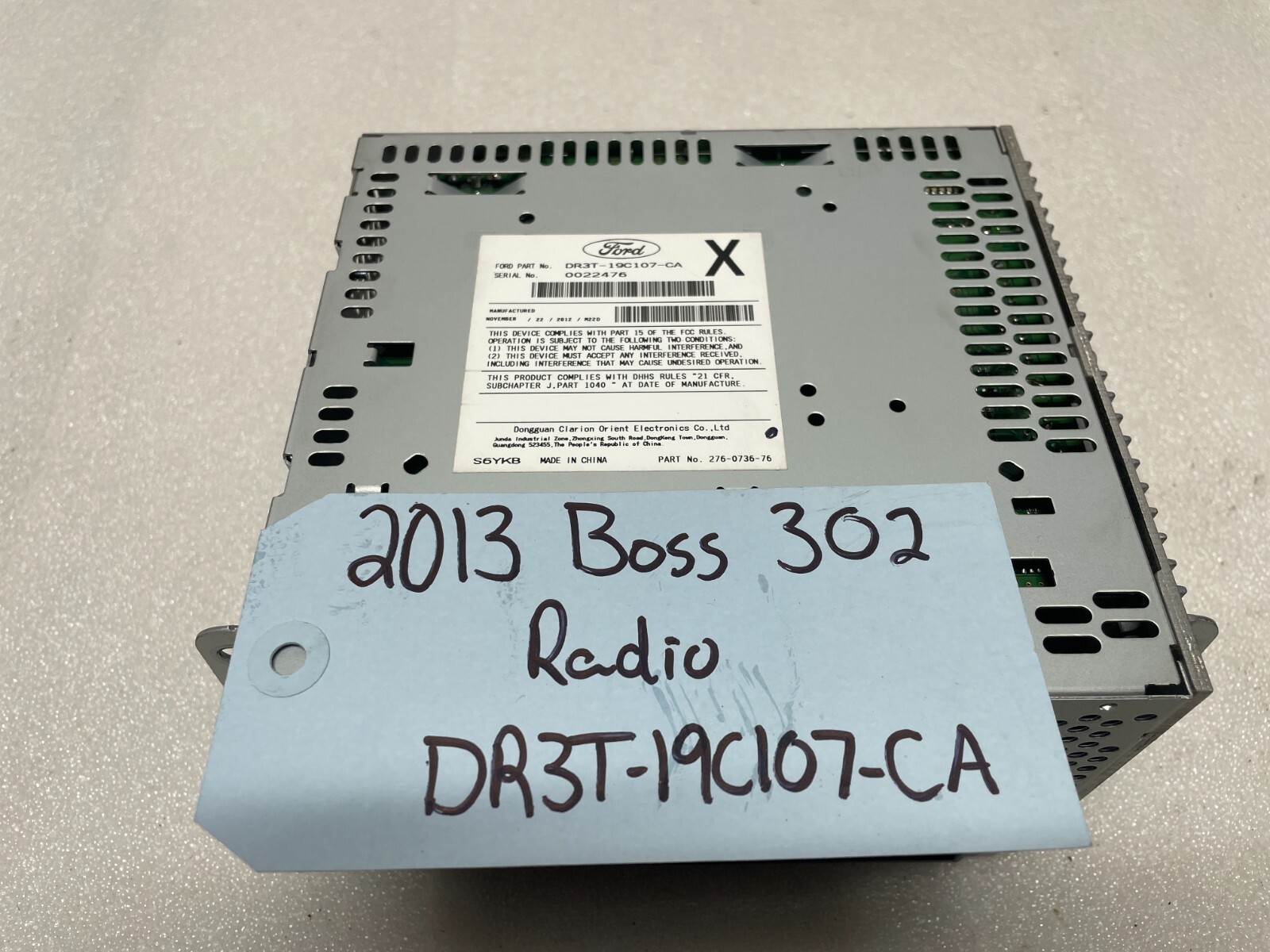 13 FORD MUSTANG 5.0 BOSS 302 OEM RADIO STEREO HEAD UNIT ONLY 2K! DR3T-19C107-CA