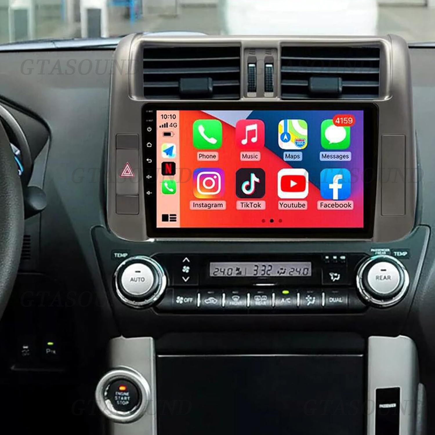 32G Carplay For 2009-2013 Toyota Land Cruiser Prado 150 Radio 9″ FM GPS BT NAVI