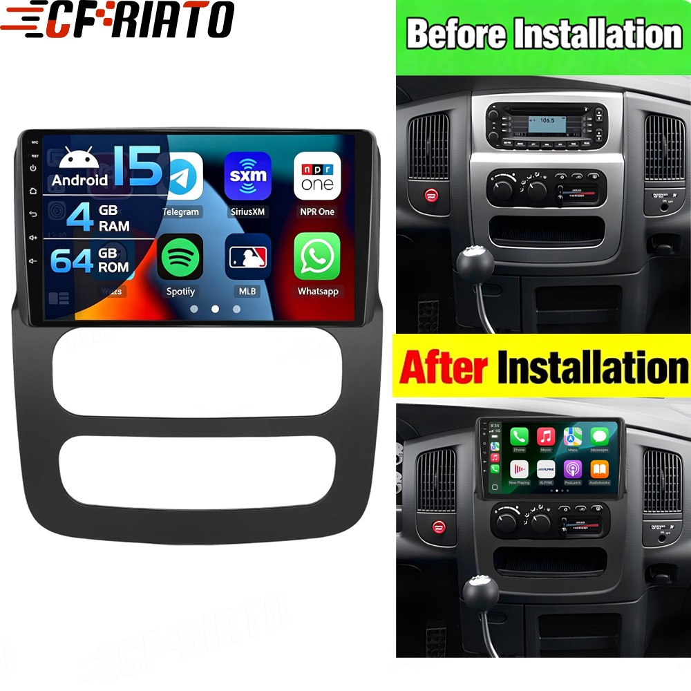 4+64GB Android15 For 2002-2005 Dodge Ram 1500 2500 3500 Car Stereo Radio Carplay