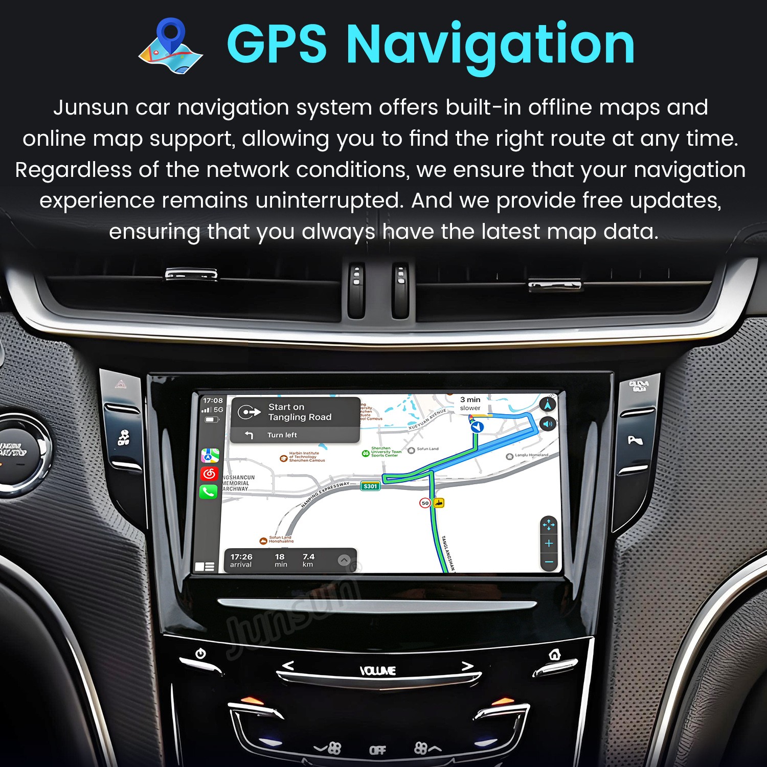 For Cadillac XTS 2013-2018 Carplay 8″4+64G Android Car Stereo Radio GPS Navi SWC