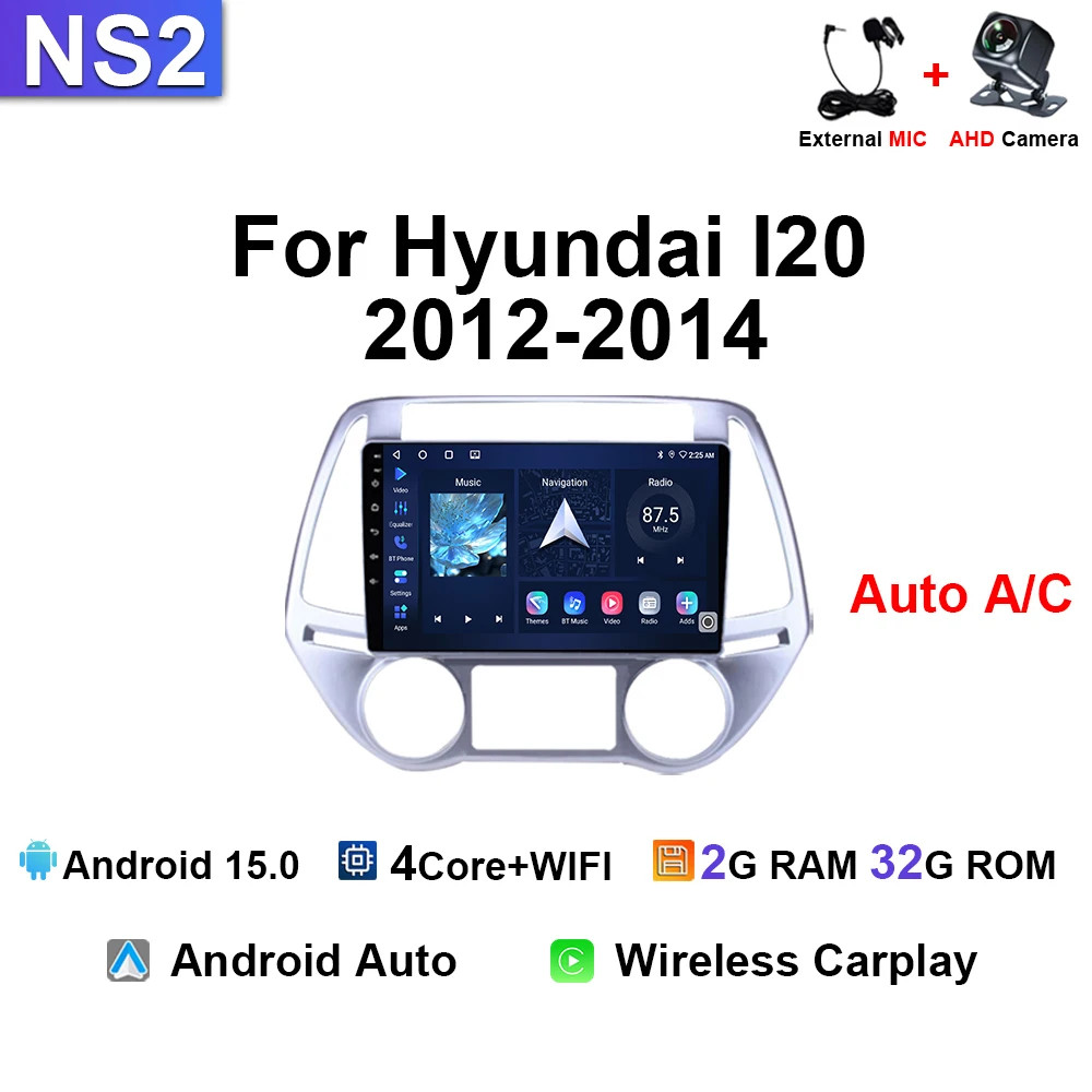 For Hyundai I20 2012-2014 Car Radio Multimedia Android Stereo Carplay Navi GPS
