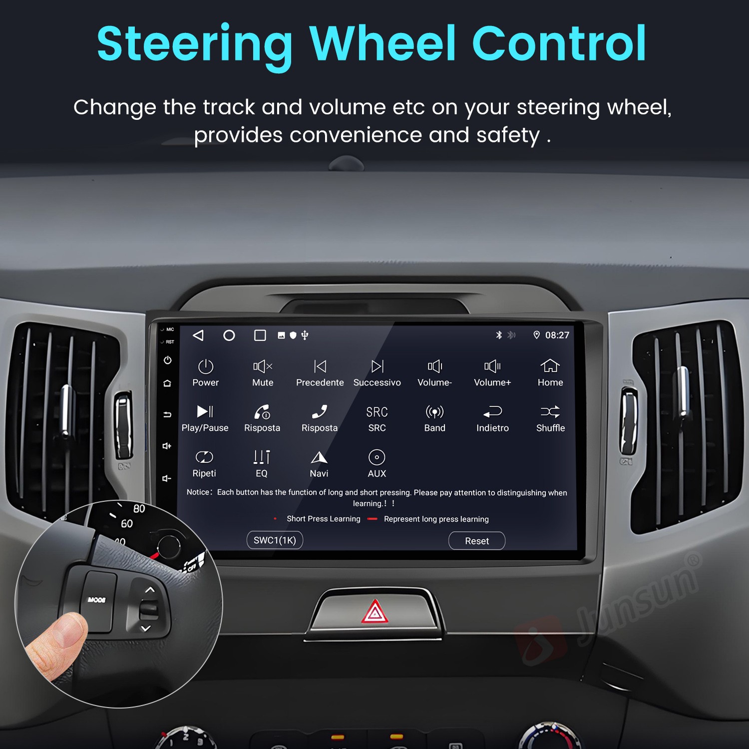 8Core 4+64G Android15 CarPlay For Kia Sportage 2010-2016 Car Stereo Radio GPS BT