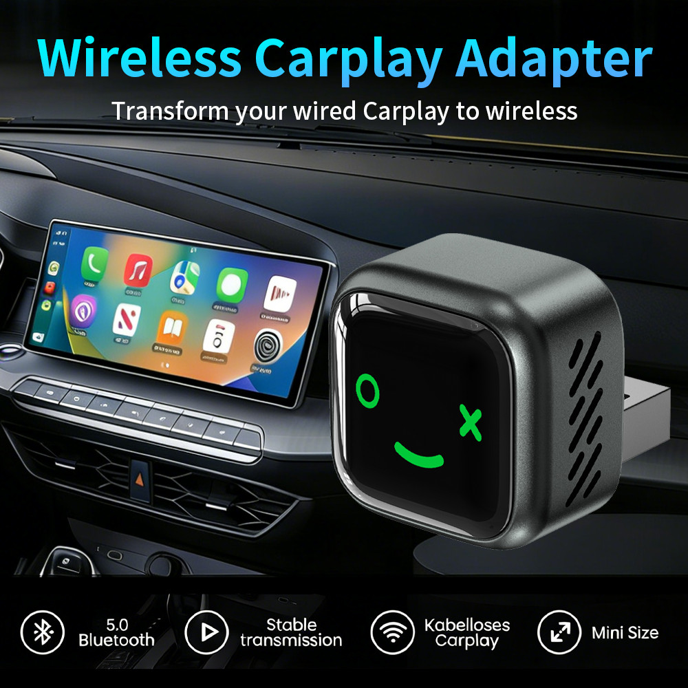 Wireless USB Carplay Adapter Dongle For iPhone Apple Android Auto Plug &Play