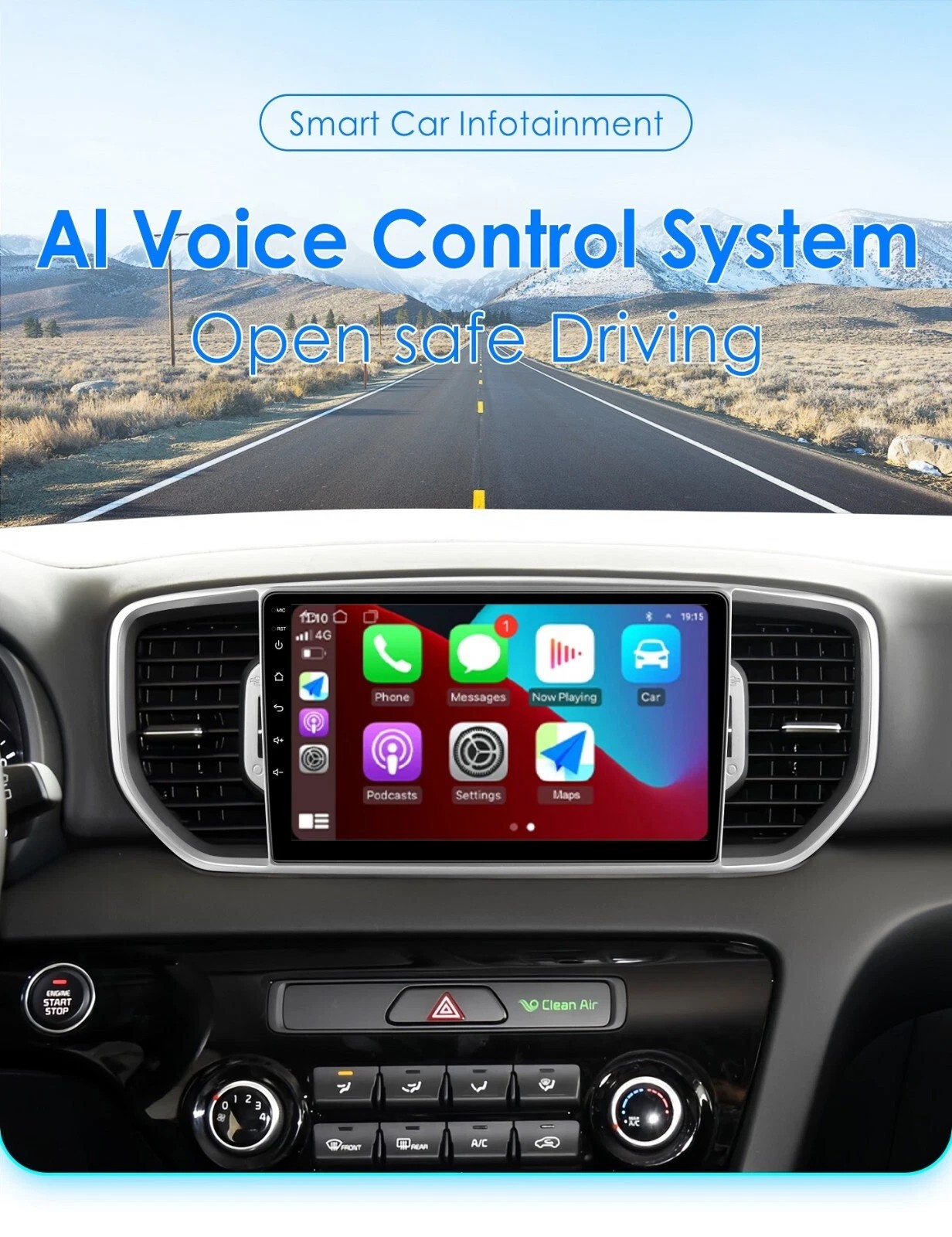 Car Radio Stereo Carplay For 2016-2019 Kia Sportage Android 15 EQ