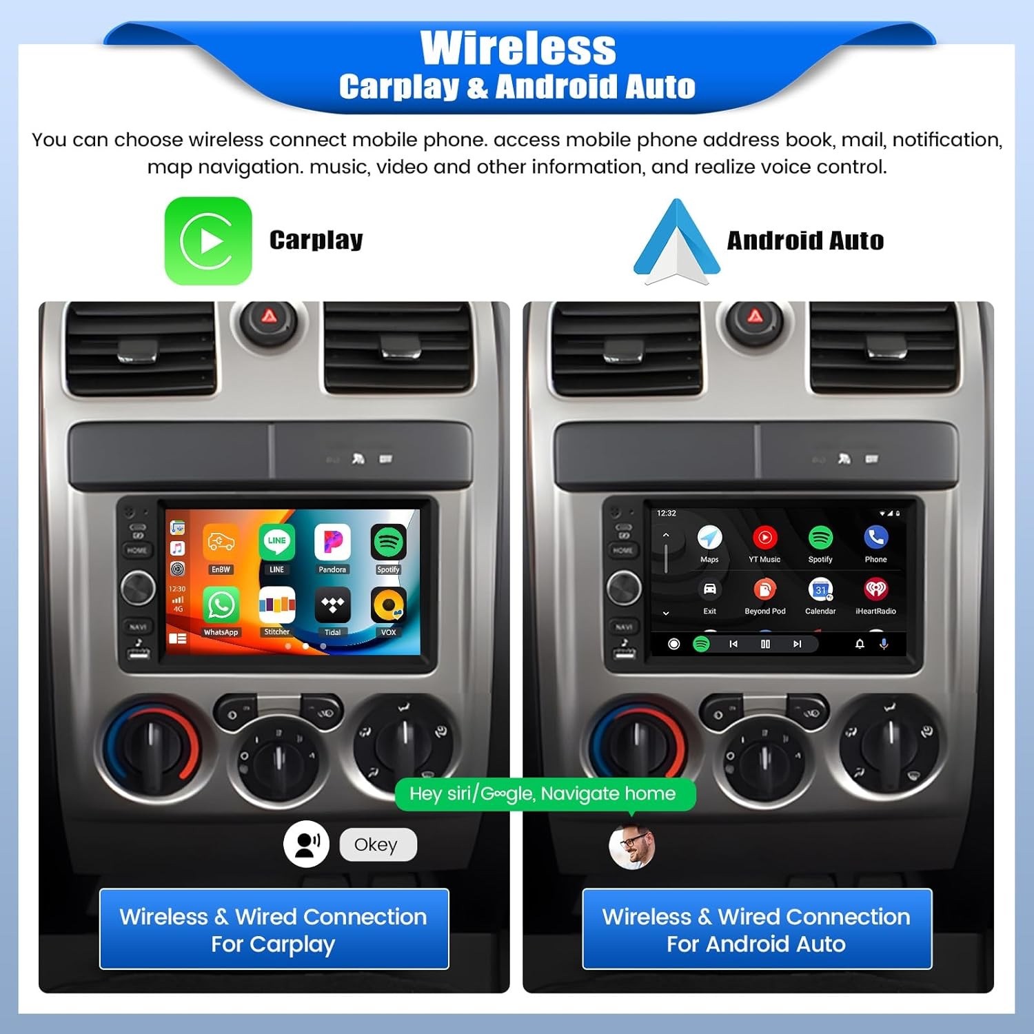 2+64G Android Car Stereo Radio for Chevy Chevrolet Silverado SSR, BT FM/RDS WiFi