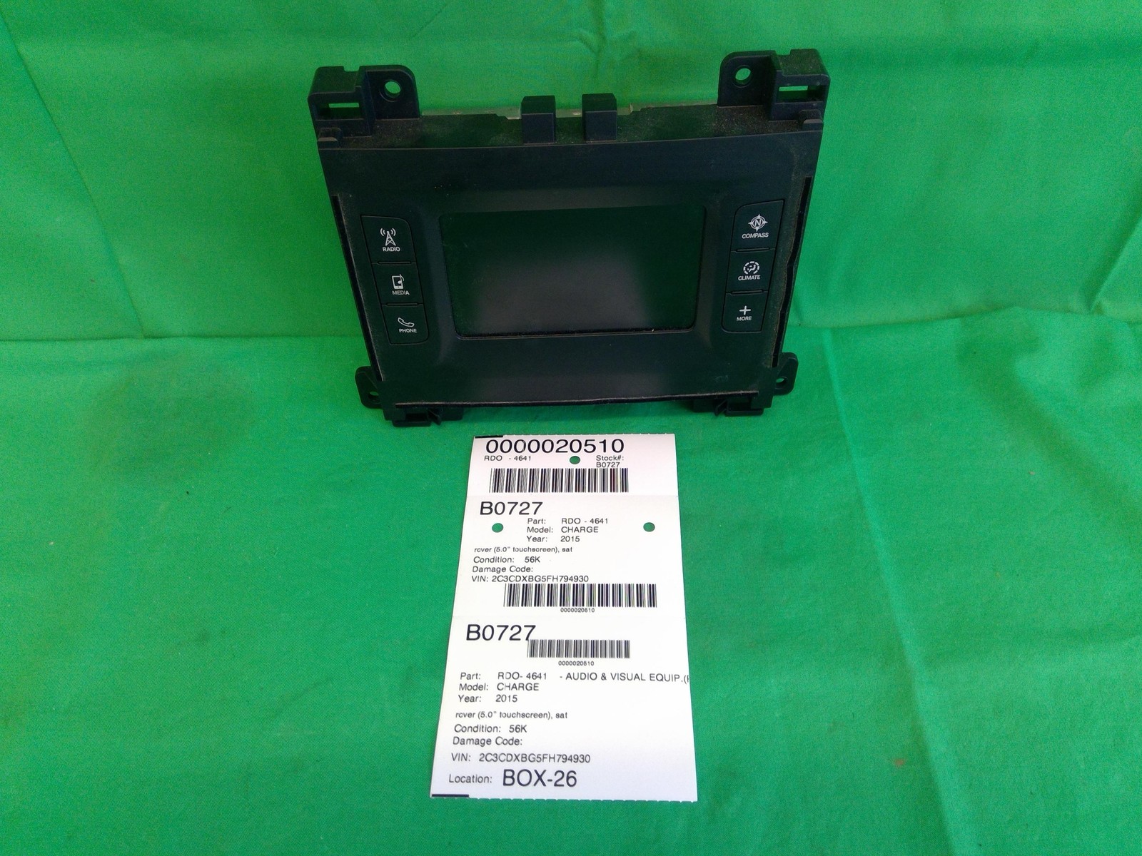 2015 DODGE CHARGER RADIO DISPLAY SCREEN OEM 68241517AC