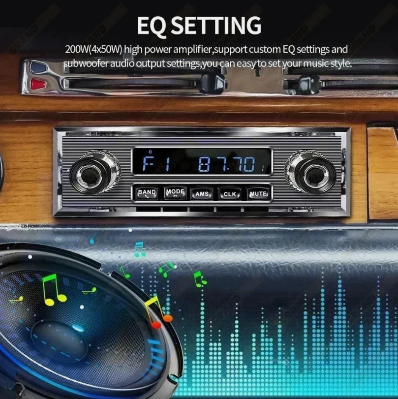 Retro Classic Car Audio Radio MP3 Player FM AUX fits W108 W111 W113 W114 W121