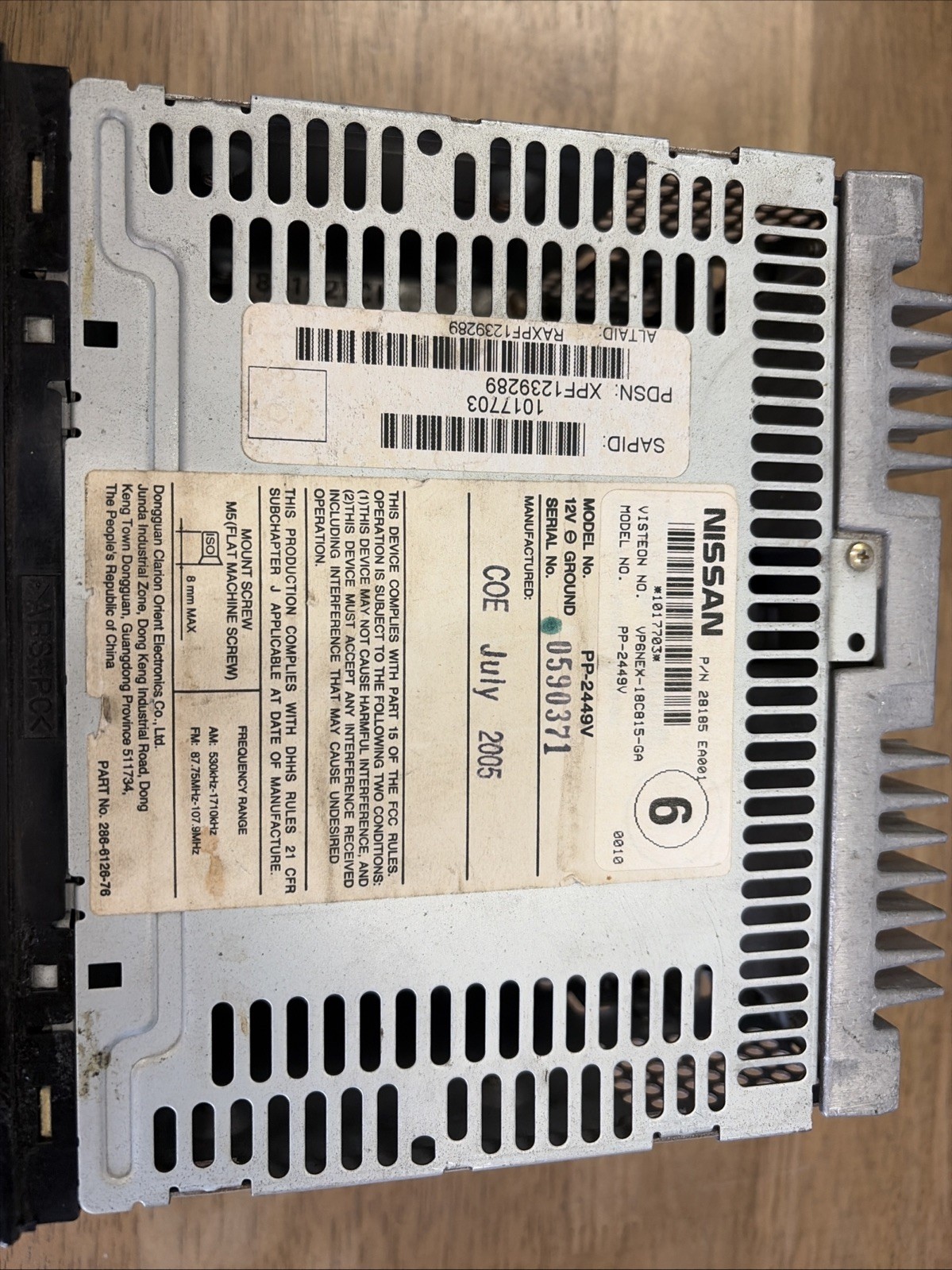 05-07 Nissan Xterra Radio Receiver AM-FM-CD Single Disc **May Need Programming**