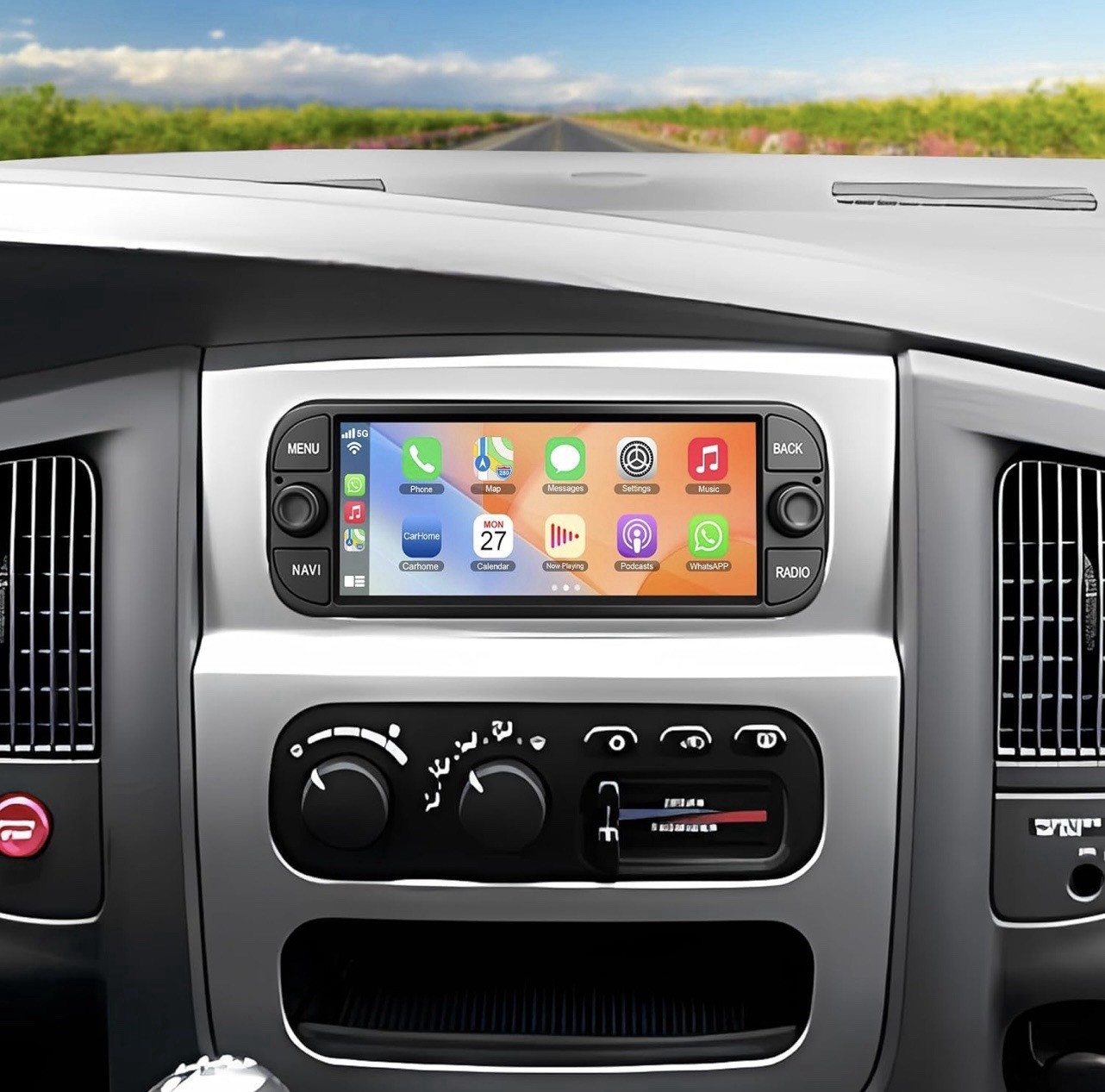Car Stereo Radio 2002-2006 Ram Wrangler 6.8” Touchscreen CarPlay GPS