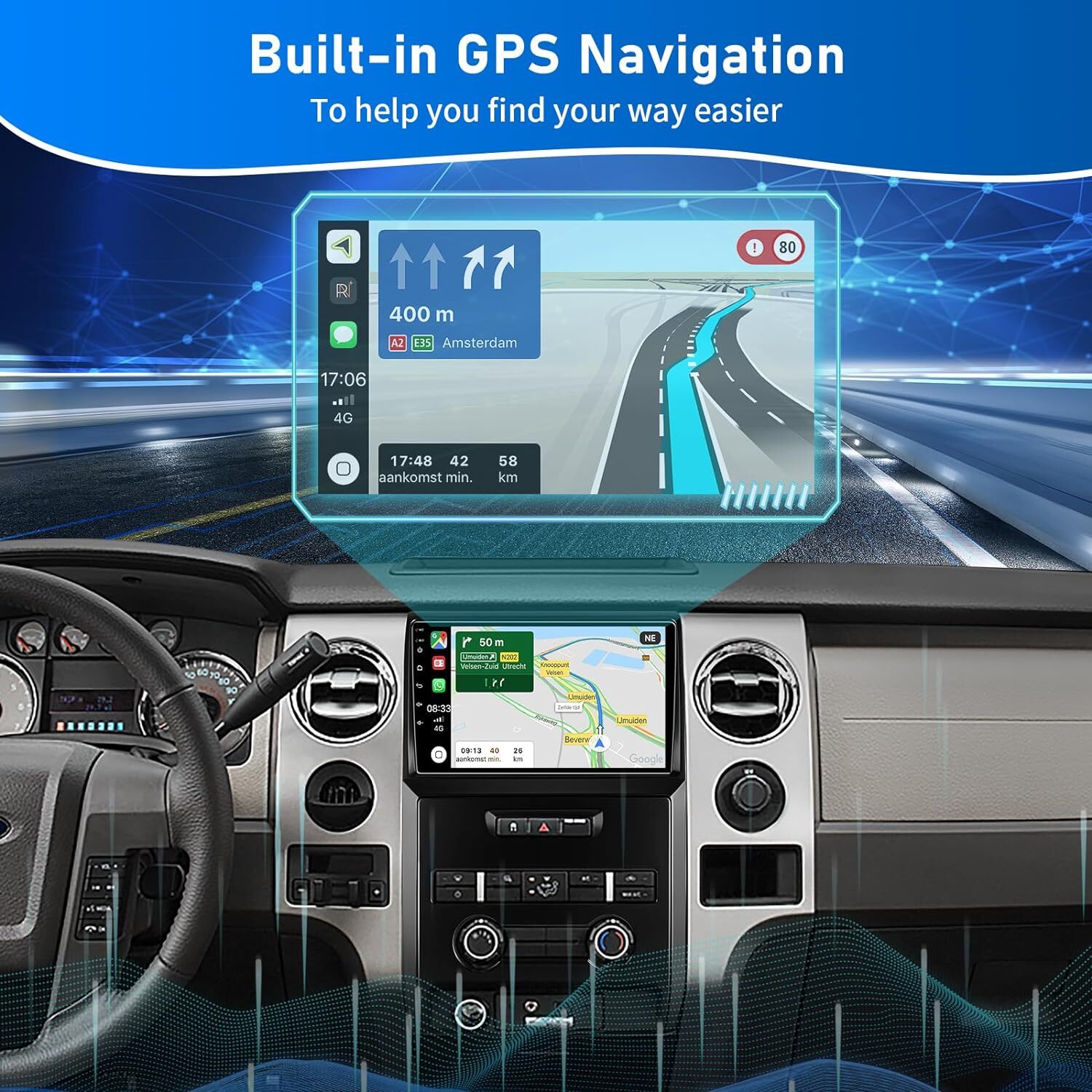 For Ford F-150 F150 2009-2012 Car Stereo Radio Navi Android 14 CarPlay SWC 128GB