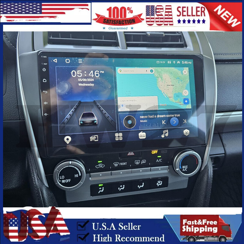 Car Stereo Radio Android 13.0 Carplay GPS FM +Cam For 2012-2014 Toyota Camry NEW