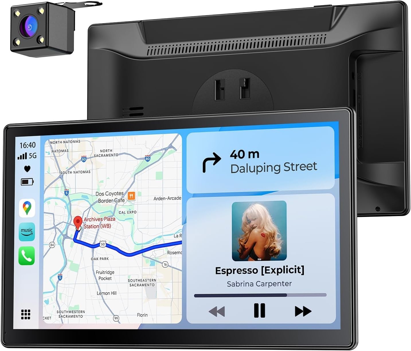 9in Wireless Portable 60FPS Car Screen Apple CarPlay Android Auto 1024×600 New