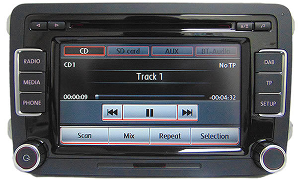 VW Transporter T5 DAB+ unit, RCD 510 DAB+ radio 6CD changer, touchscreen SD card