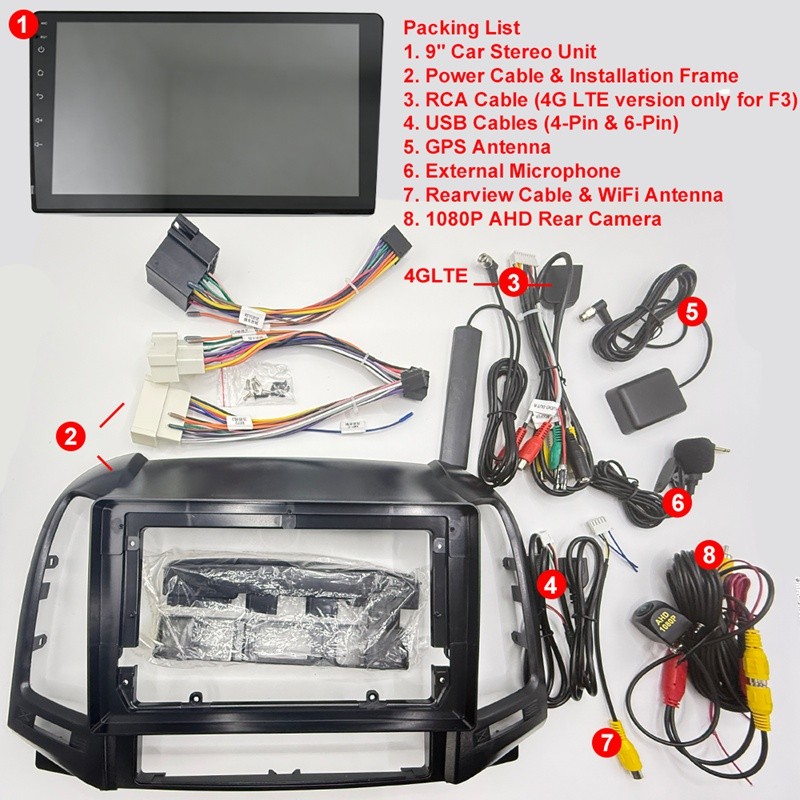 Car Radio For Hyundai Santa Fe 2006 – 2012 8 Core 64GB Carplay Head Units Audio