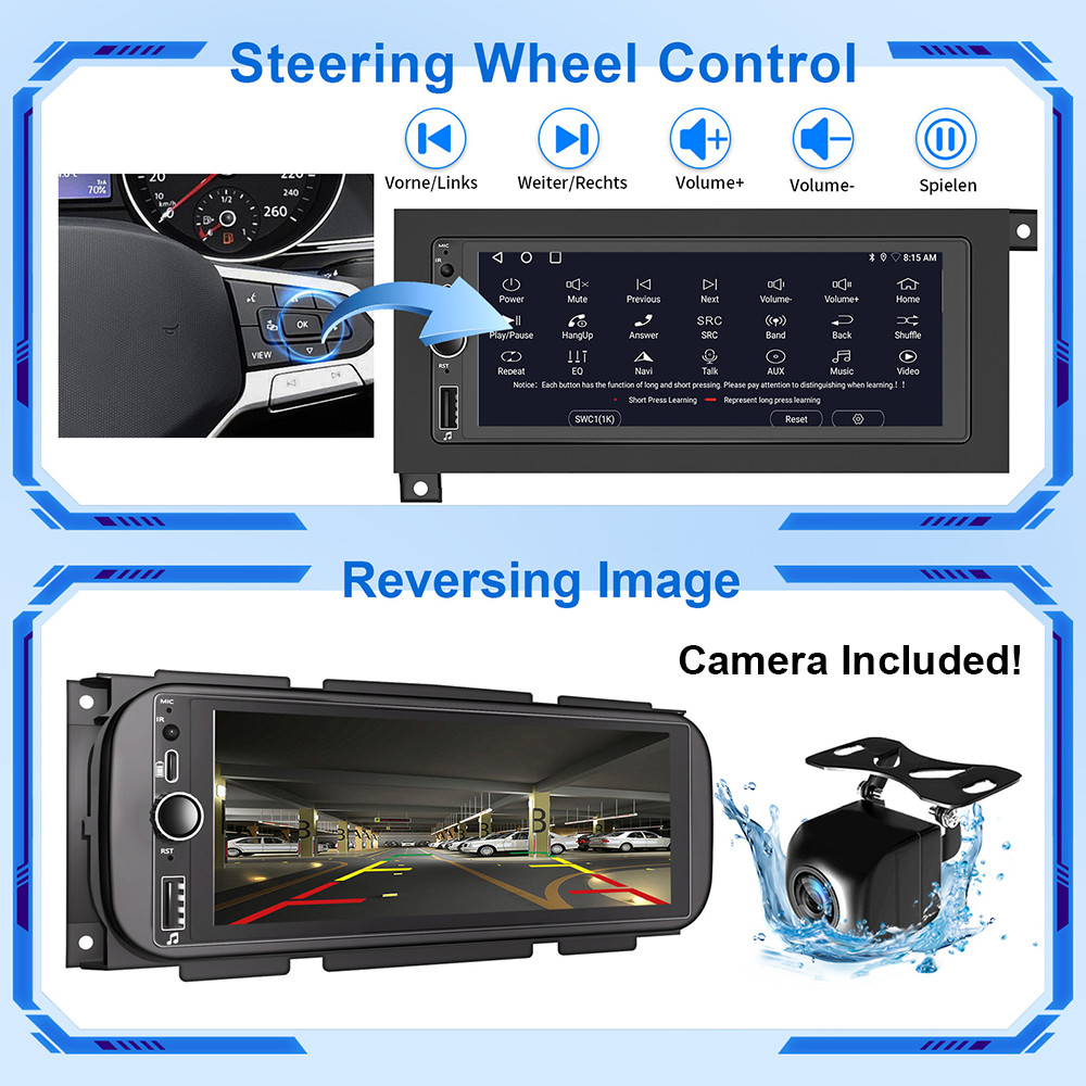 6.9″ For 1997-2002 Dodge Ram Radio Stereo Android Auto Apple CarPlay GPS Navi 4G