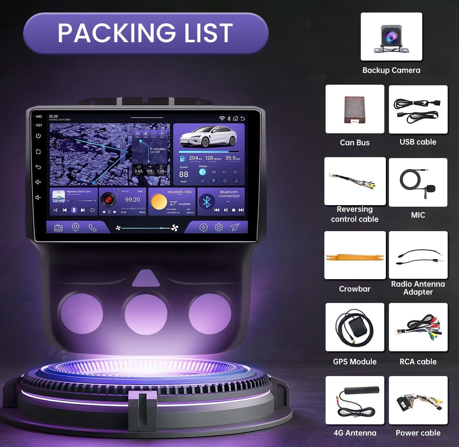 For 2013-2018 Dodge Ram Car Radio Stereo Carplay 4+32G 9in Carplay GPS Navi