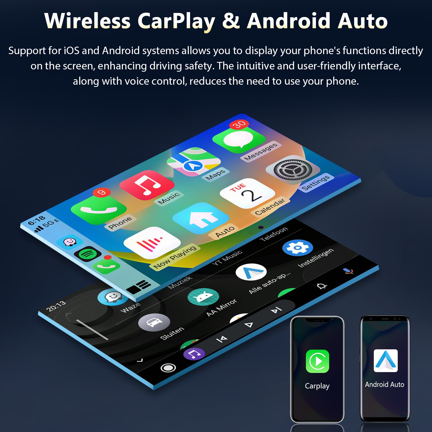 4+64G Android15 Carplay Car Stereo Radio GPS Navi BT For Mercedes W211 2002-2007