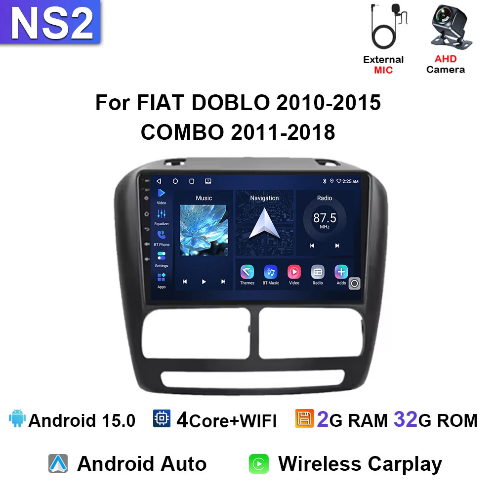 For Fiat DOBLO 2010-2015 COMBO 2011-2018 Carplay Car Radio GPS Multimedia Screen