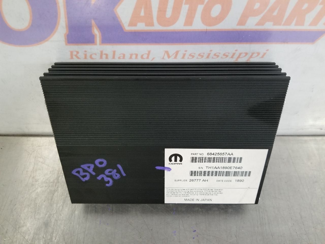 20 2020 DODGE CHARGER GT RADIO AUDIO AMPLIFIER 276 WATT 68425657AA