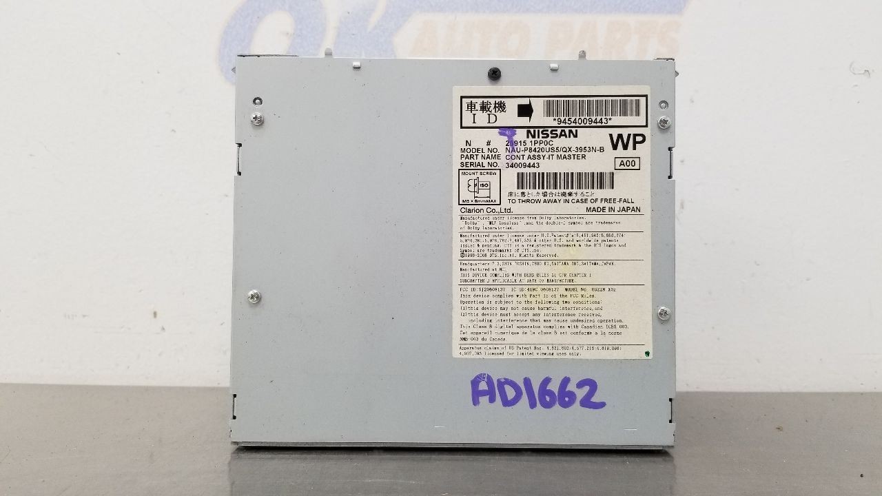 13 INFINITI QX56 RADIO AUDIO RECEIVER 259151PP0C