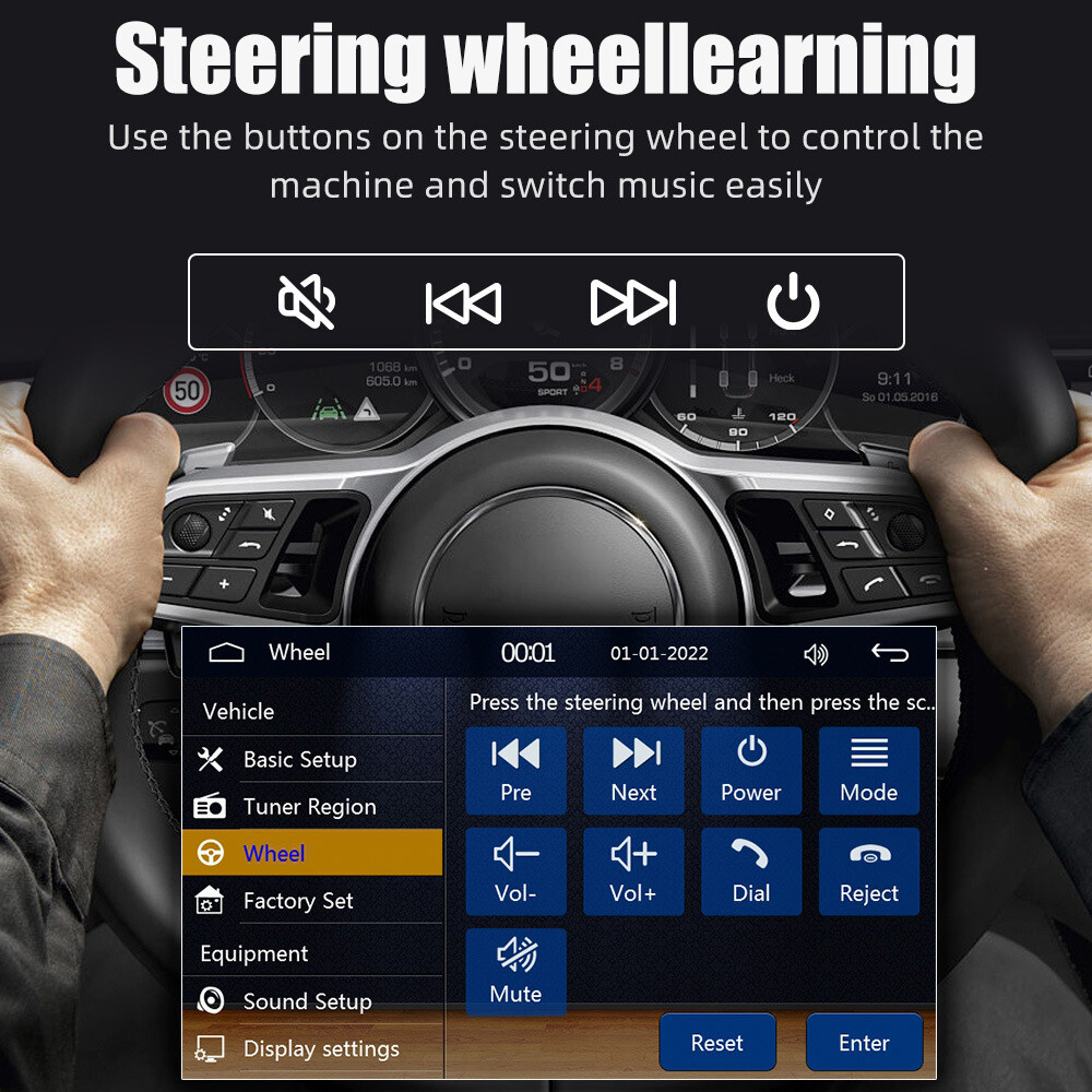 Radio Estereo De Pantalla Coche Carro Auto MP5 Tactil 2 DIN Bluetooth Con Camara
