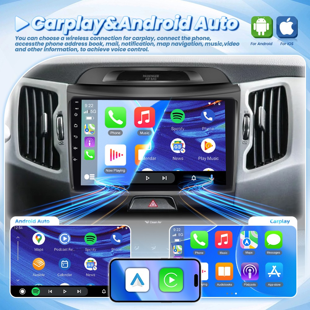 4+64GB Android 15 Carplay Car Stereo Radio For KIA Sportage 2011 2012 2013-2015