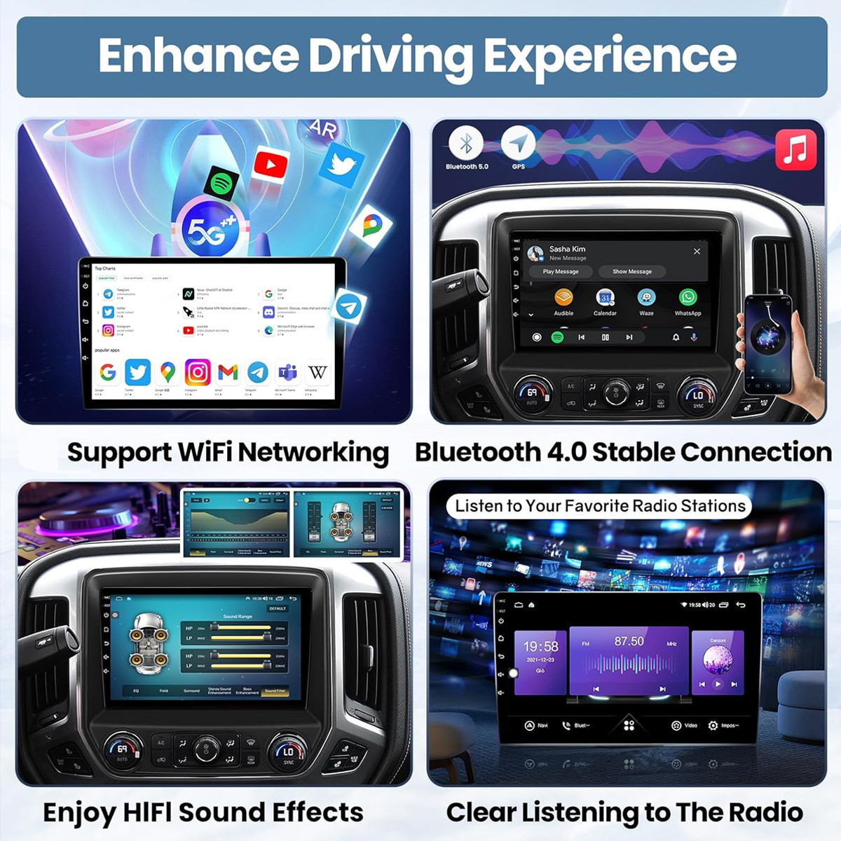 Car Radio Stereo Carplay For Chevrolet Silverado 4+64G 10in Car Stereo