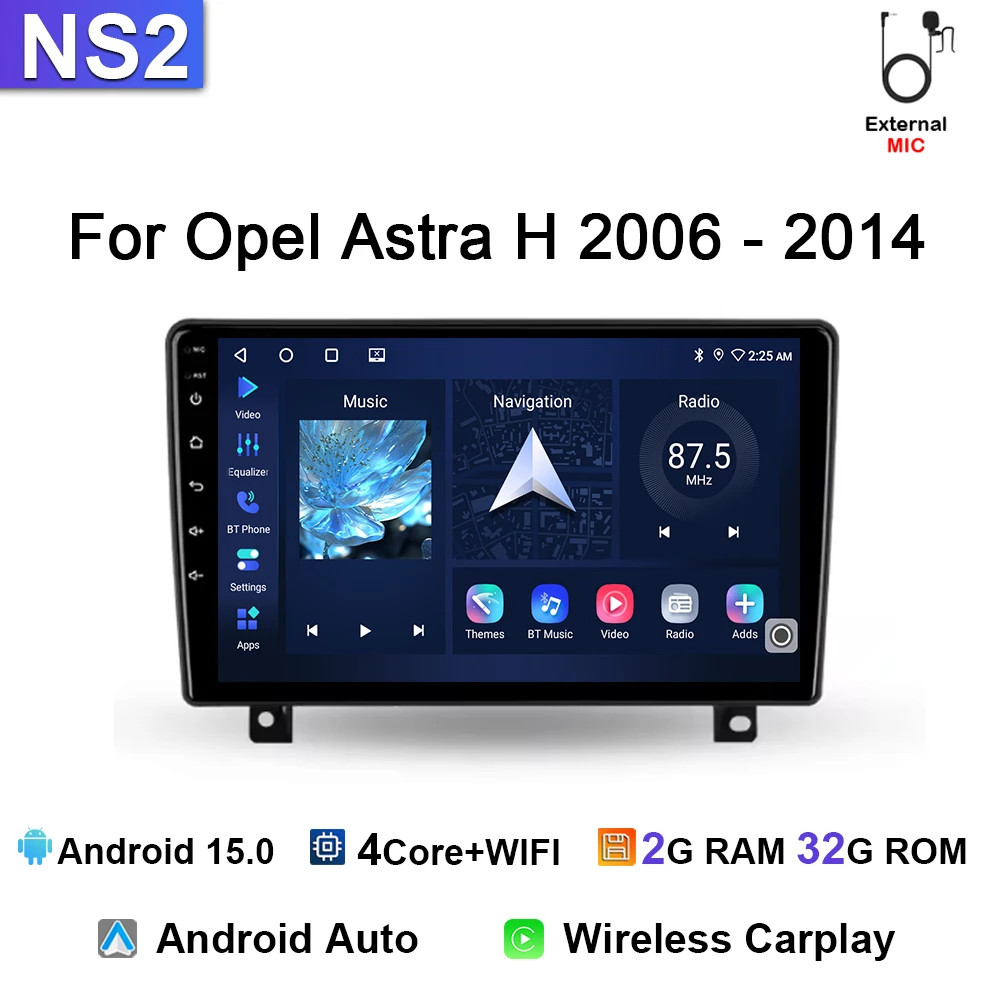 For Opel Astra H 2006 2007 2008-2014 Multimedia Video Car Radio Android Carplay