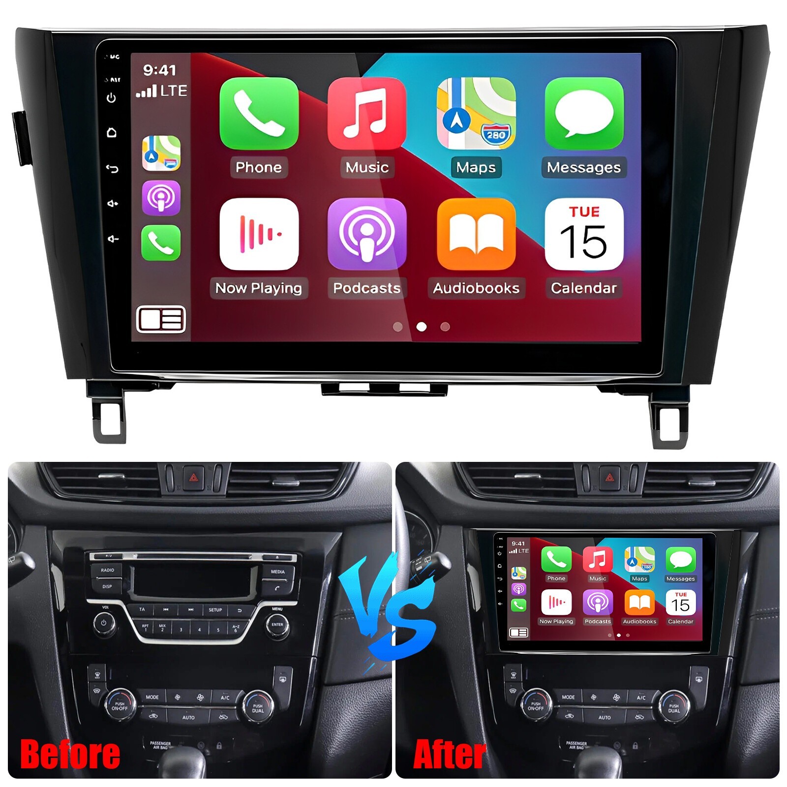 Car Radio Stereo Carplay For Nissan X-Trail 4+64G 10in Media Car