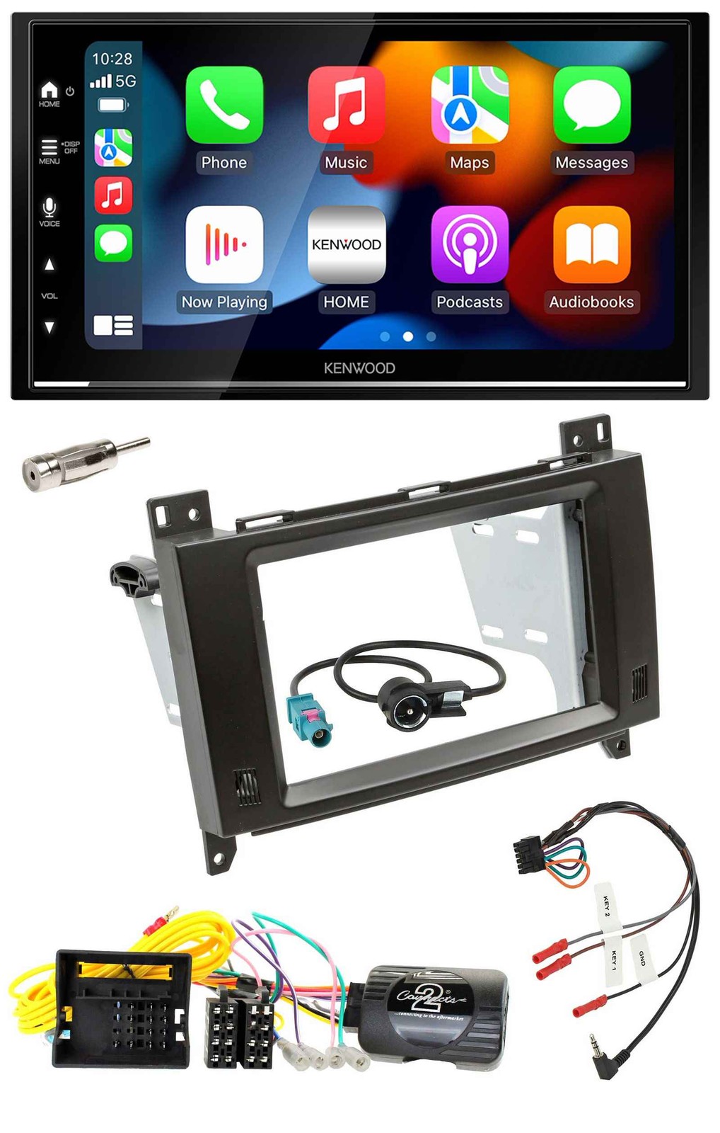 Kenwood DAB USB Bluetooth 2DIN Steering Wheel Car Stereo for Mercedes Vito W447 Audio 10