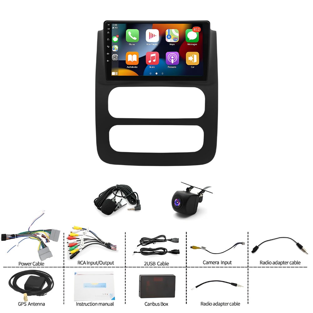 9″ For 2002-2004 2005 Dodge Ram Radio Stereo CarPlay Android Auto Navi FM BT GPS