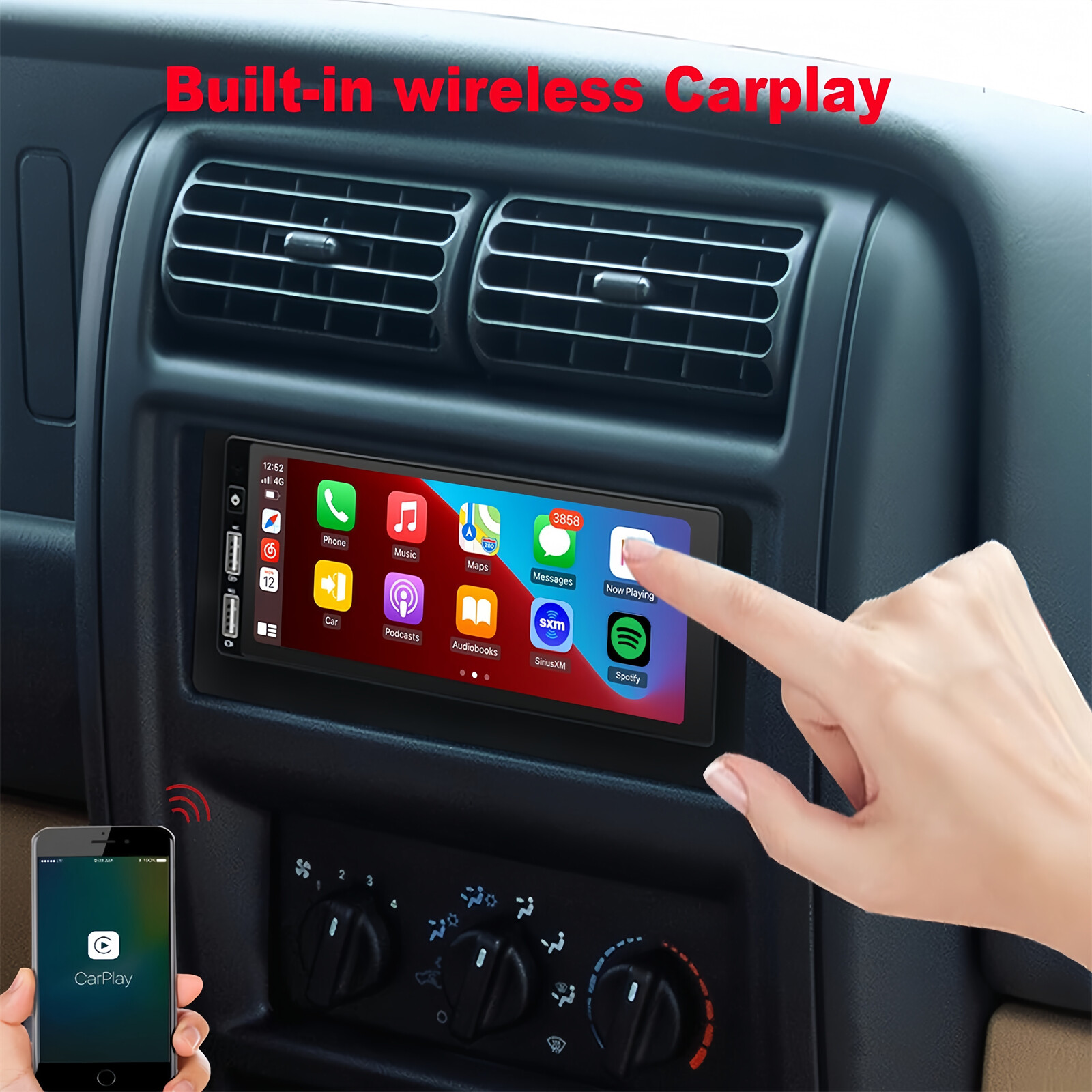 For 1997–2002 Jeep Wrangler TJ 6.8″ Android 13 Carplay Car Stereo Radio GPS WIFI