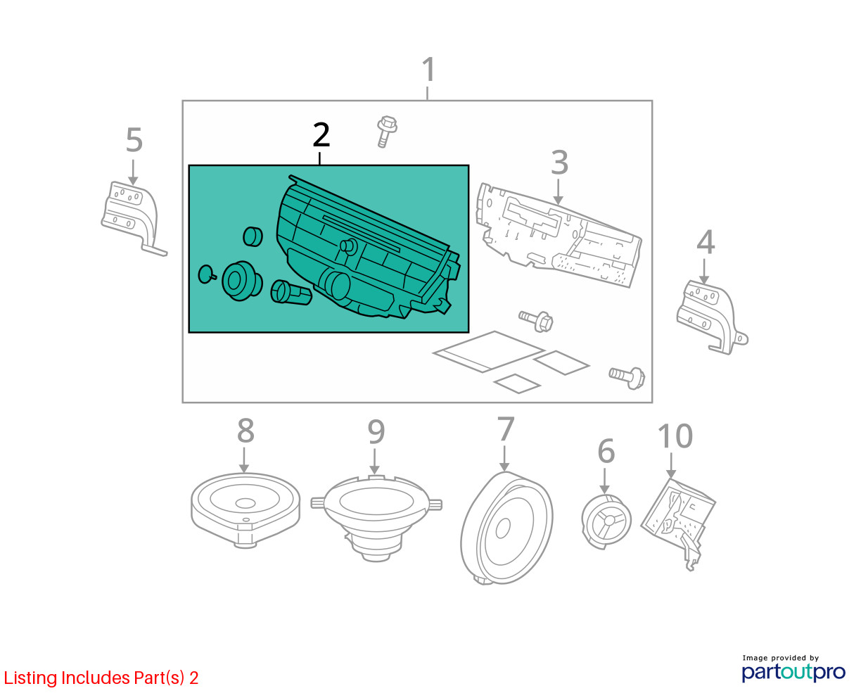 2008 – 2009 Honda Accord AM FM 6 Disc CD MP3 WMA Stereo Radio Receiver