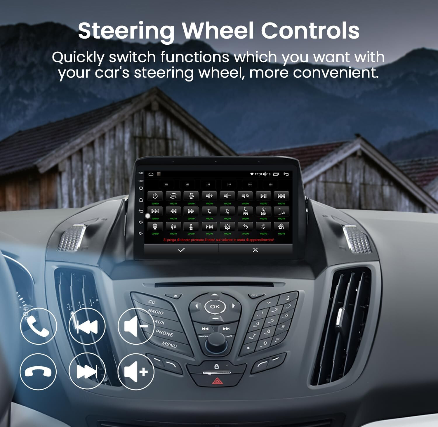 2+32GB For Ford Escape Kuga 2013-2016 Android 13 Car Stereo Radio GPS W/Camera