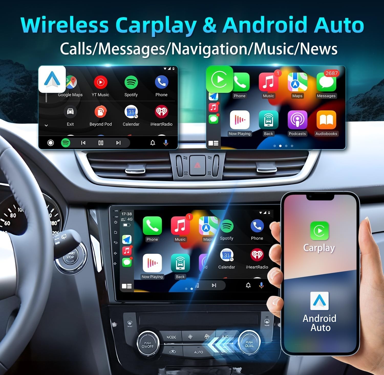 Car Radio Stereo Carplay For Nissan X-Trail 4+64G 10in Media Car