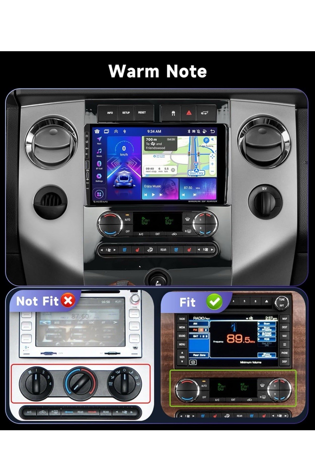 8core 4g 64g Car Stereo, 07-14 Ford Expedition, 9” HD Touch, CarPlay, Backup Cam